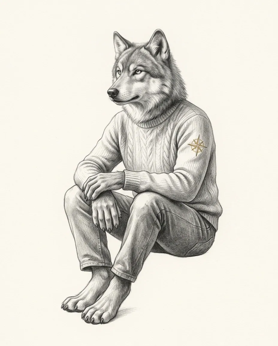 Graphite artwork symbolising Fursuiting