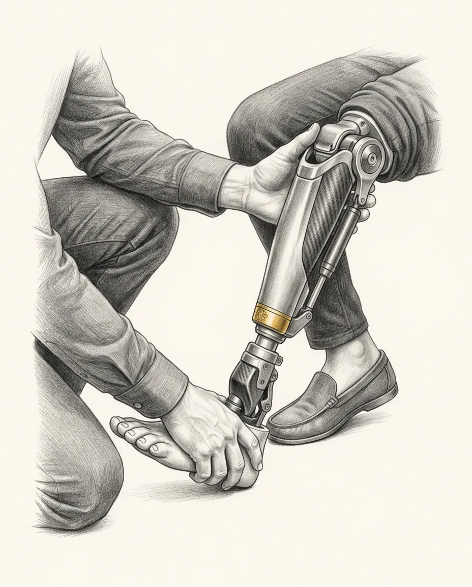 Graphite artwork symbolising Amputation Fetish