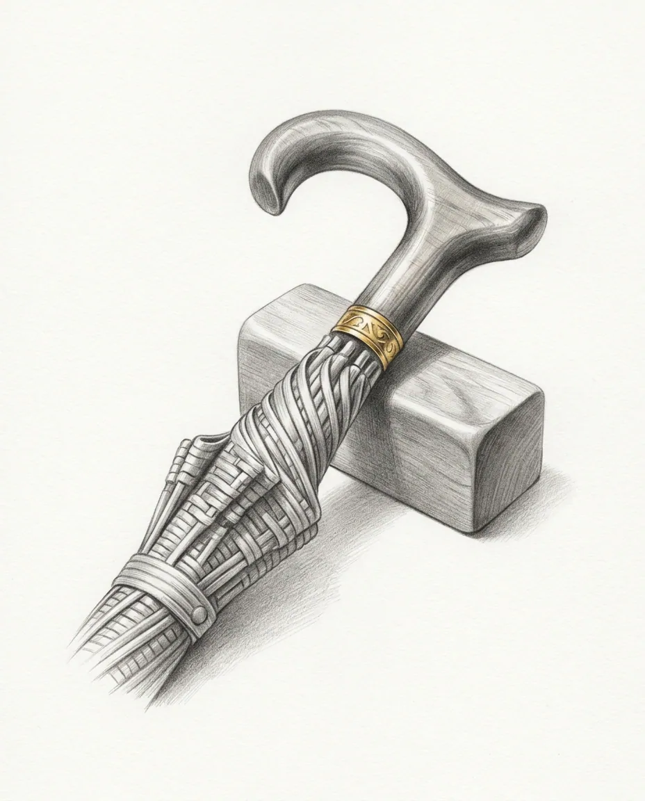 Graphite artwork symbolising Caning
