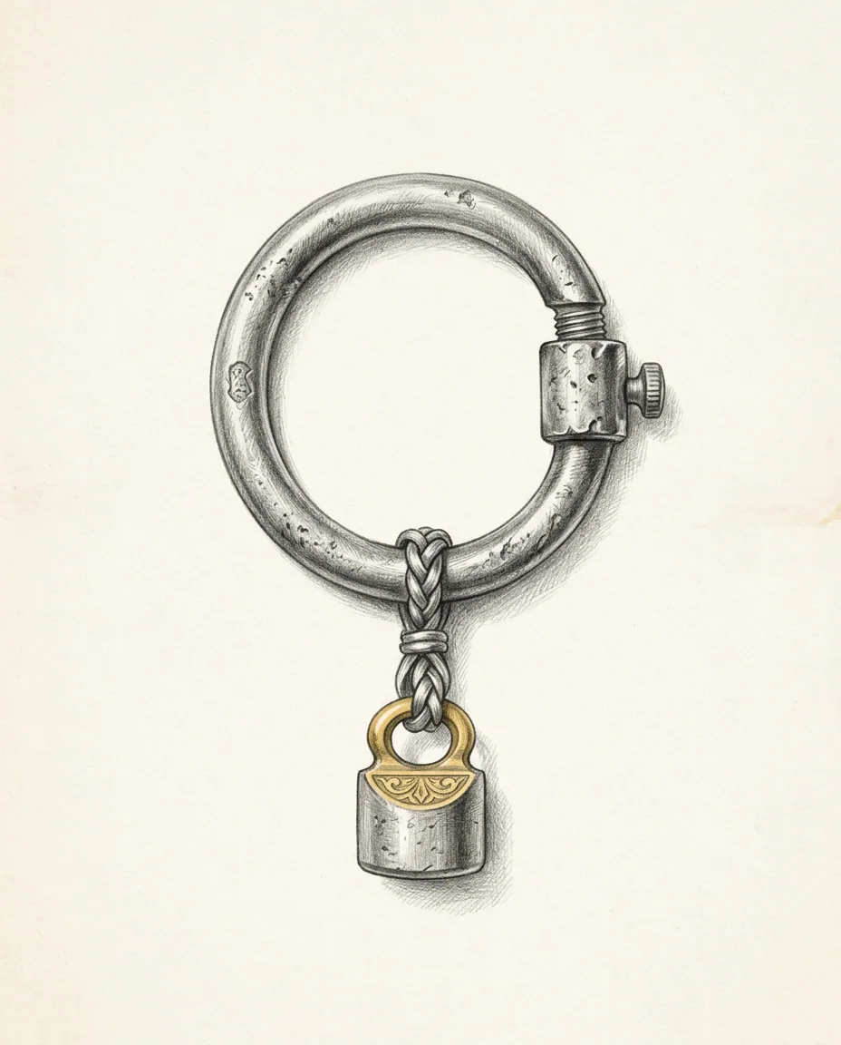Graphite artwork symbolising Cock And Ball Torture