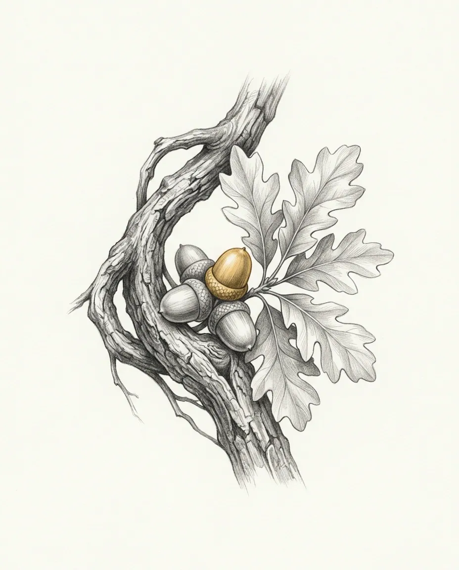 Graphite artwork symbolising Dendrophilia (Trees & Plants)