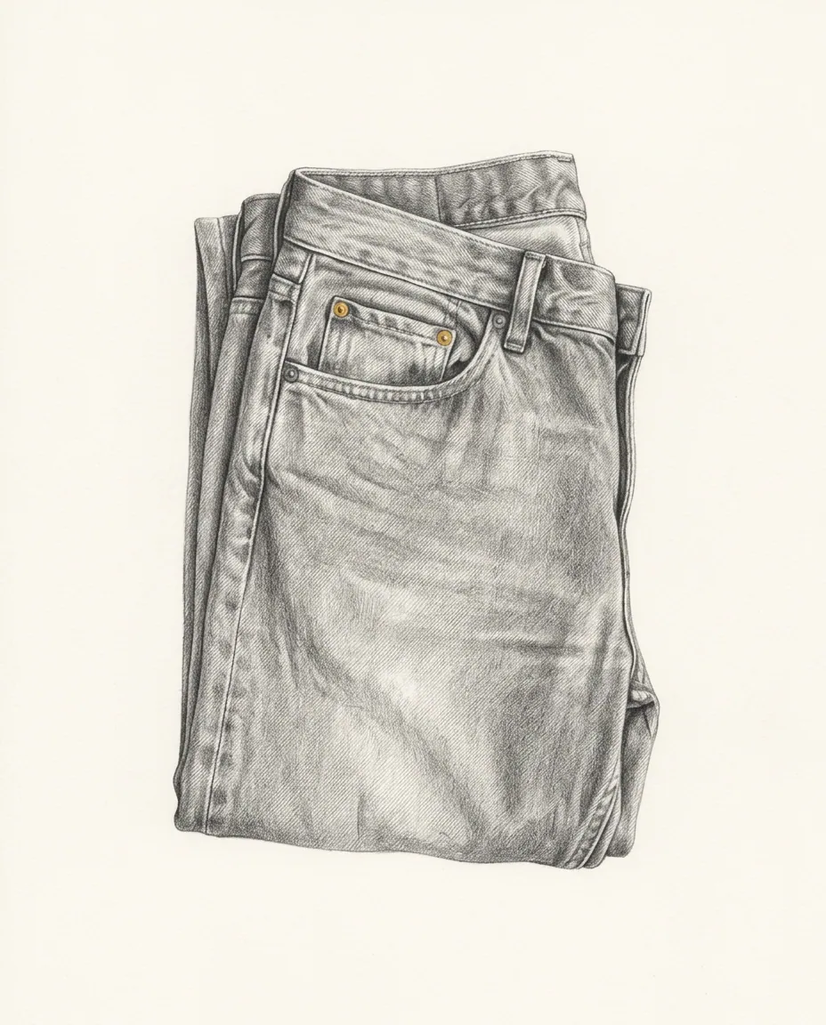Graphite artwork symbolising Denim Fetish
