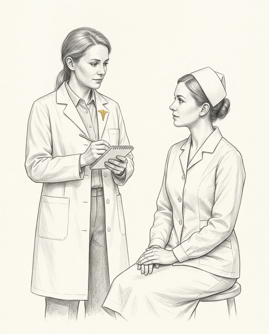 Graphite artwork symbolising Doctor/Nurse Role-Play