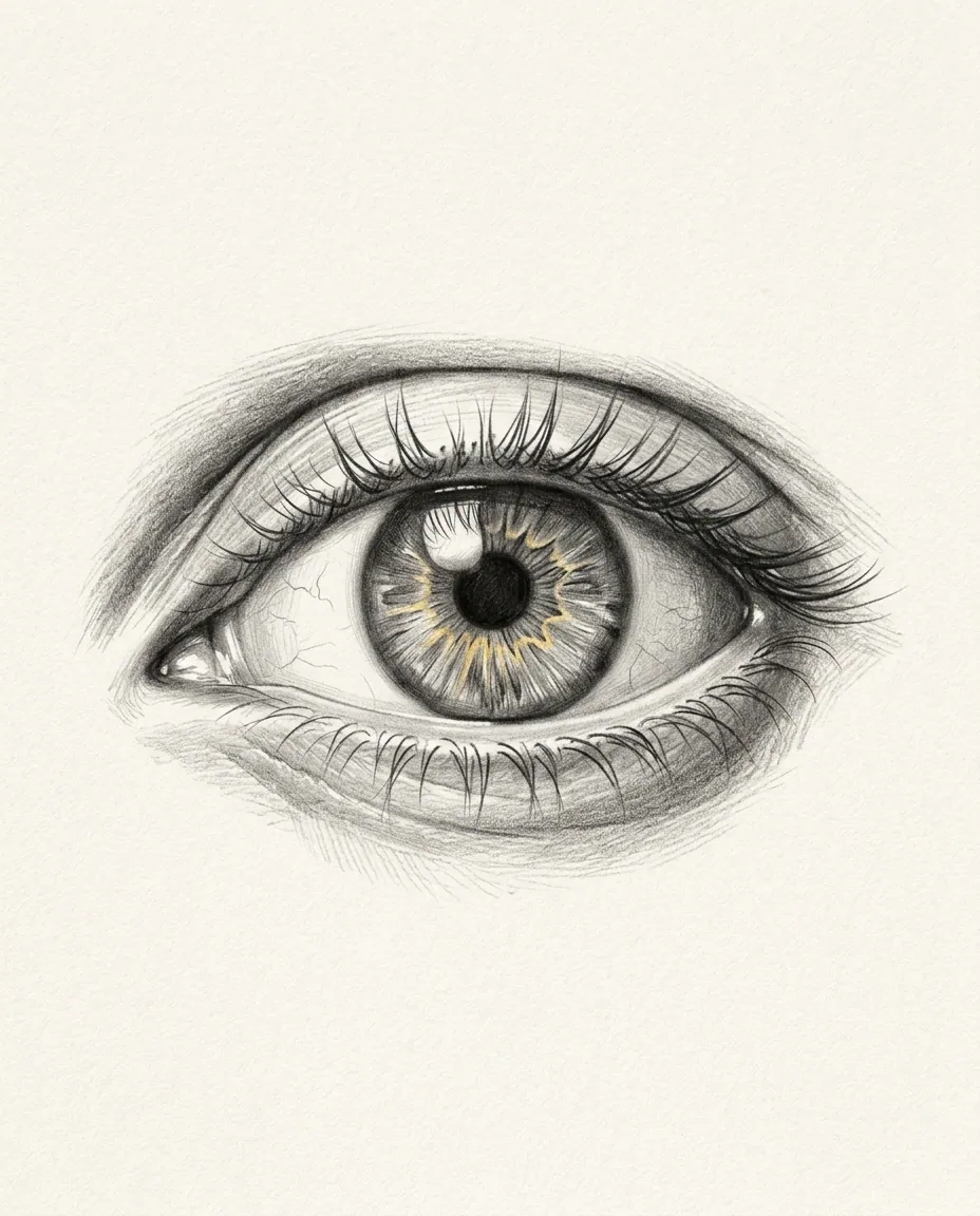 Graphite artwork symbolising Eye Fetish