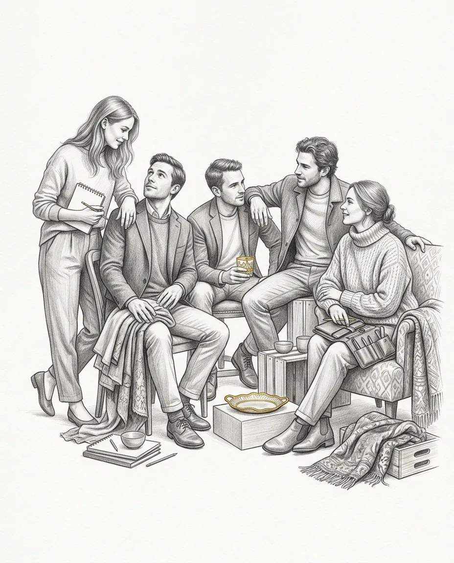 Graphite artwork symbolising Group Sex