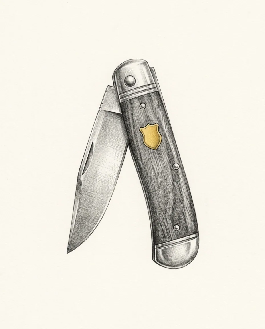Graphite artwork symbolising Knife Collecting