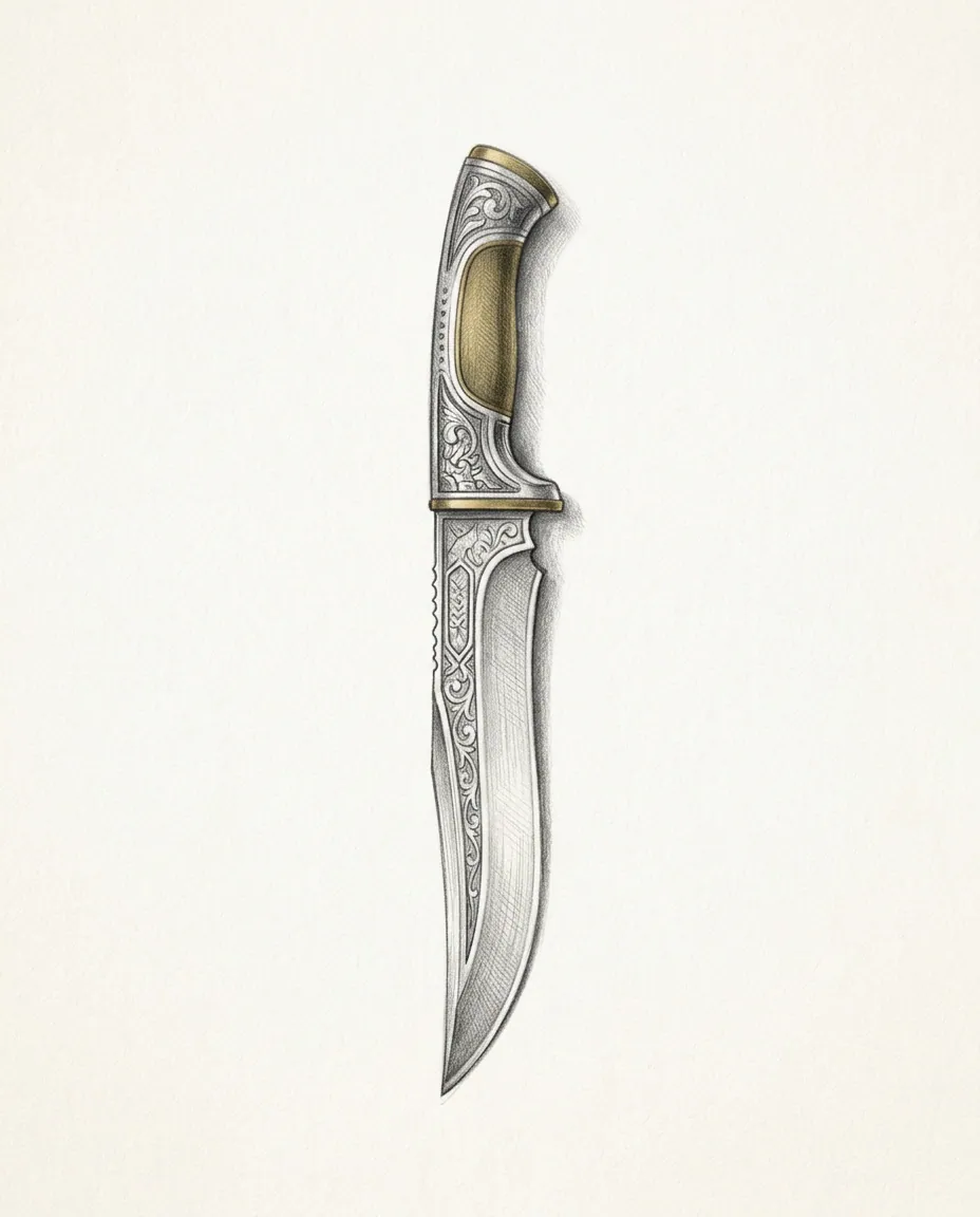 Graphite artwork symbolising Knife Play
