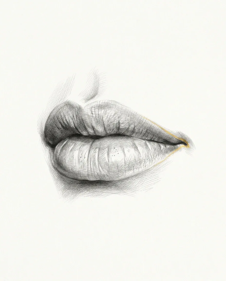 Graphite artwork symbolising Lip Fetish