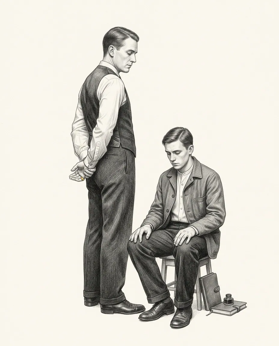 Graphite artwork symbolising Master/Slave Dynamic