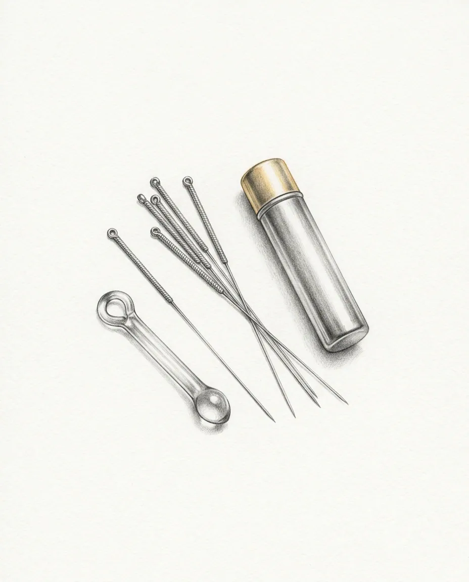 Graphite artwork symbolising Needle Play