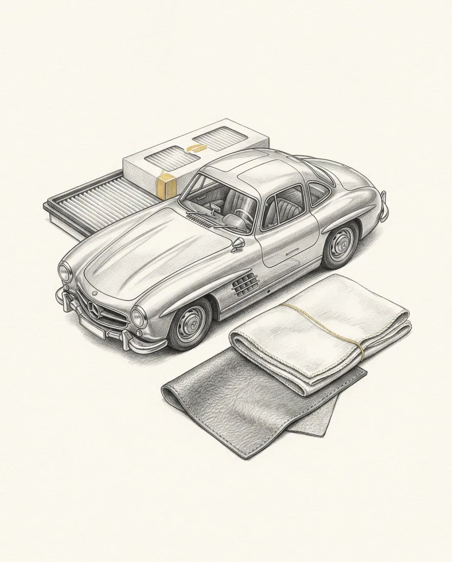 Graphite artwork symbolising New Car Smell