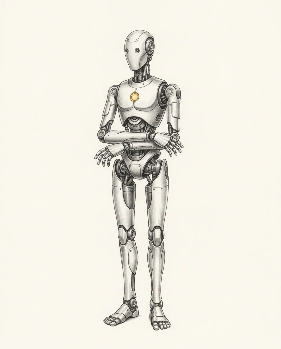 Graphite artwork symbolising Robot Fetish
