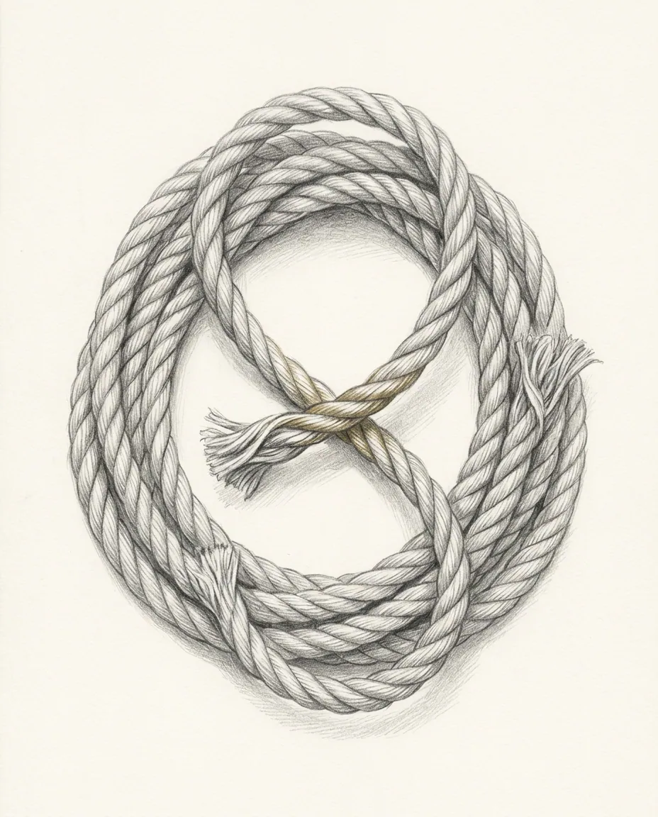 Graphite artwork symbolising Shibari (Japanese Rope Bondage)