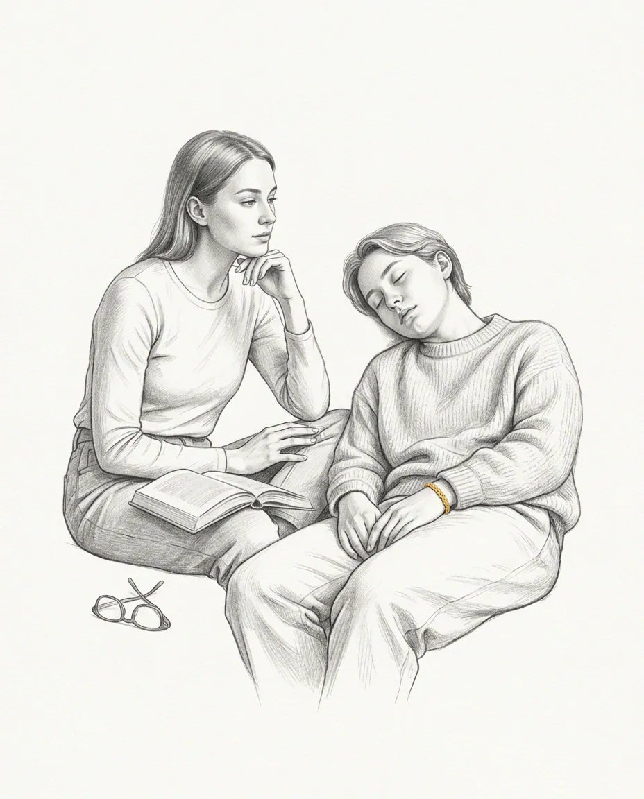 Graphite artwork symbolising Somnophilia (Sleeping Partner)