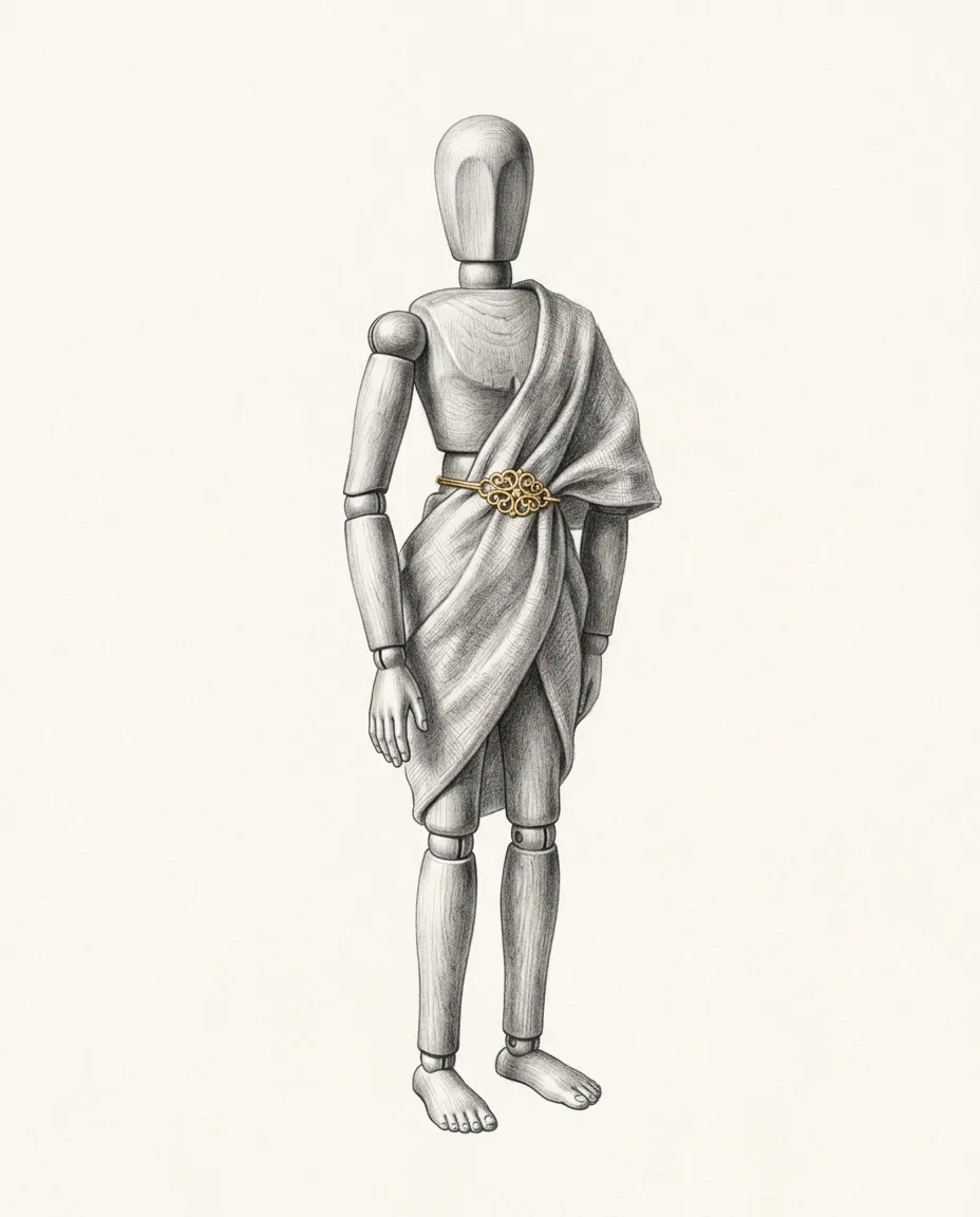 Graphite artwork symbolising Statue / Doll Fetish