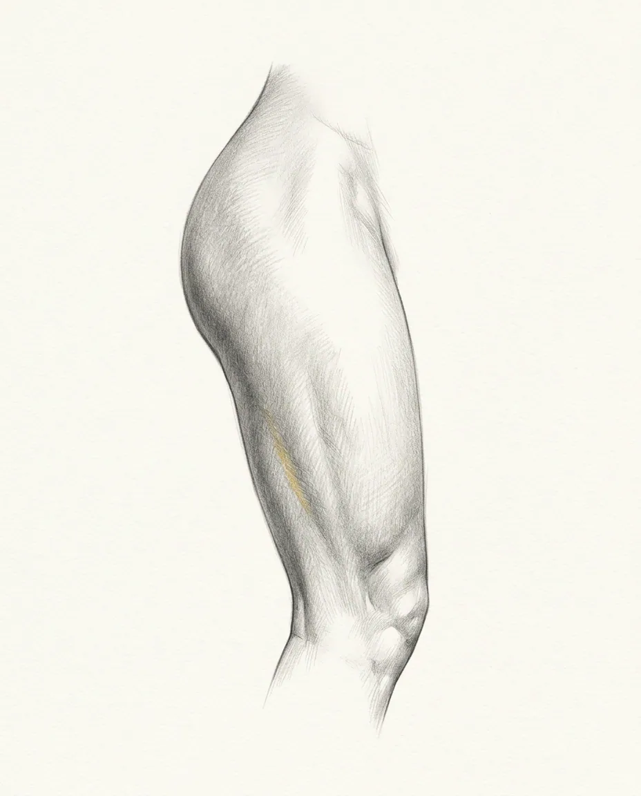 Graphite artwork symbolising Thigh Fetish