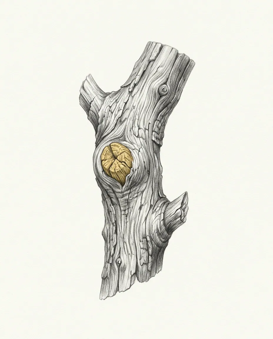 Graphite artwork symbolising Wood Fetish