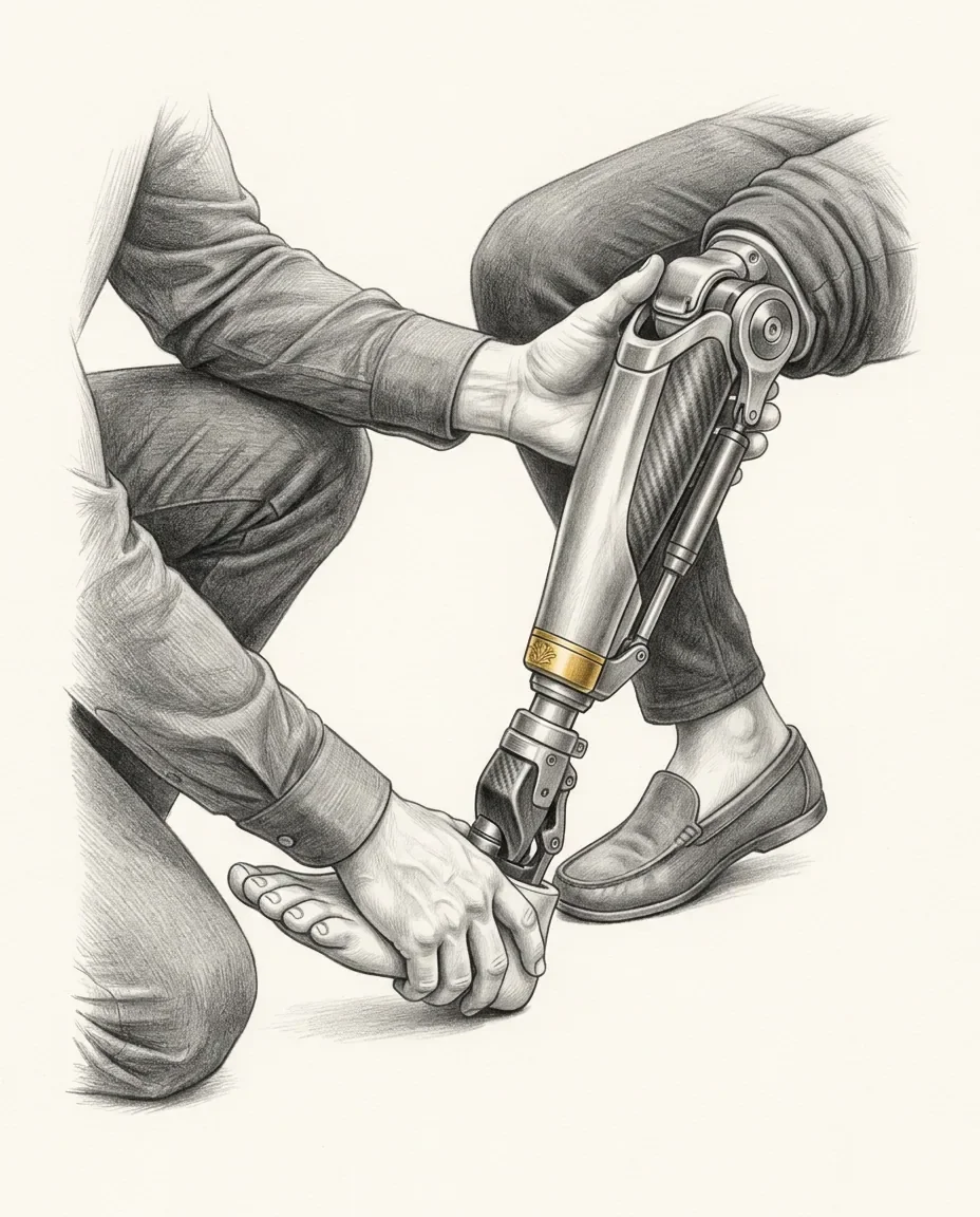 Graphite artwork symbolising Amputation Fetish