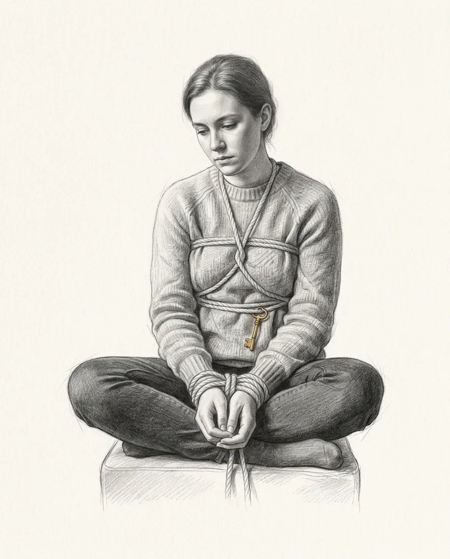 Graphite artwork symbolising Bondage
