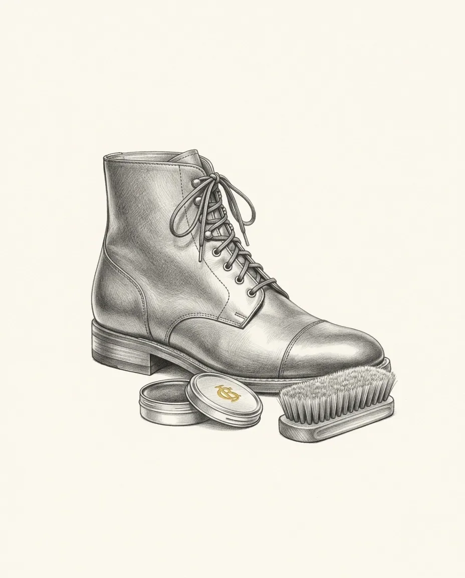 Graphite artwork symbolising Bootblacking