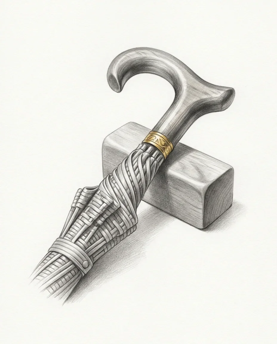 Graphite artwork symbolising Caning
