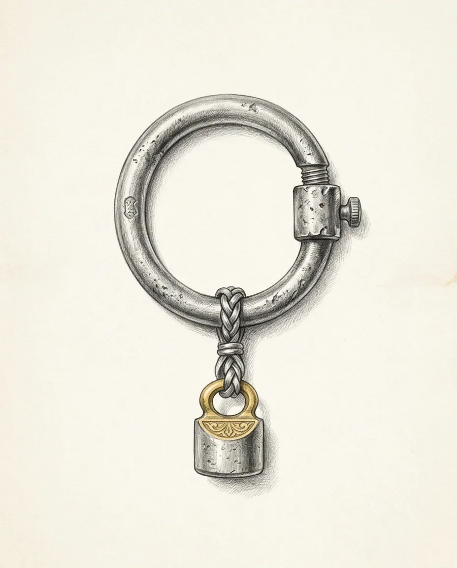 Graphite artwork symbolising Cock And Ball Torture