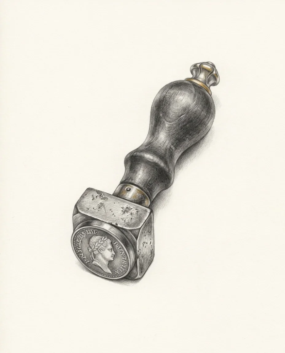Graphite artwork symbolising Coin & Stamp Collecting