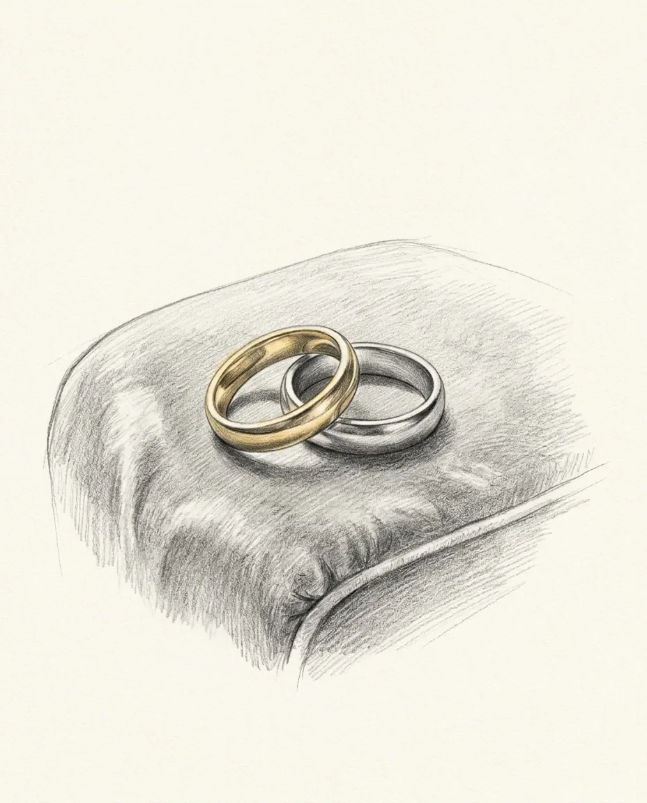 Graphite artwork symbolising Couple Watching