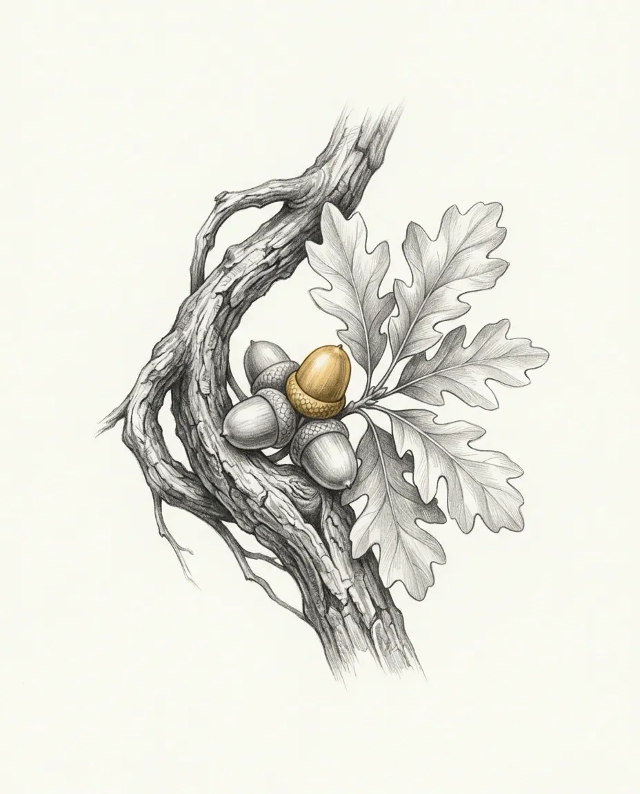 Graphite artwork symbolising Dendrophilia (Trees & Plants)