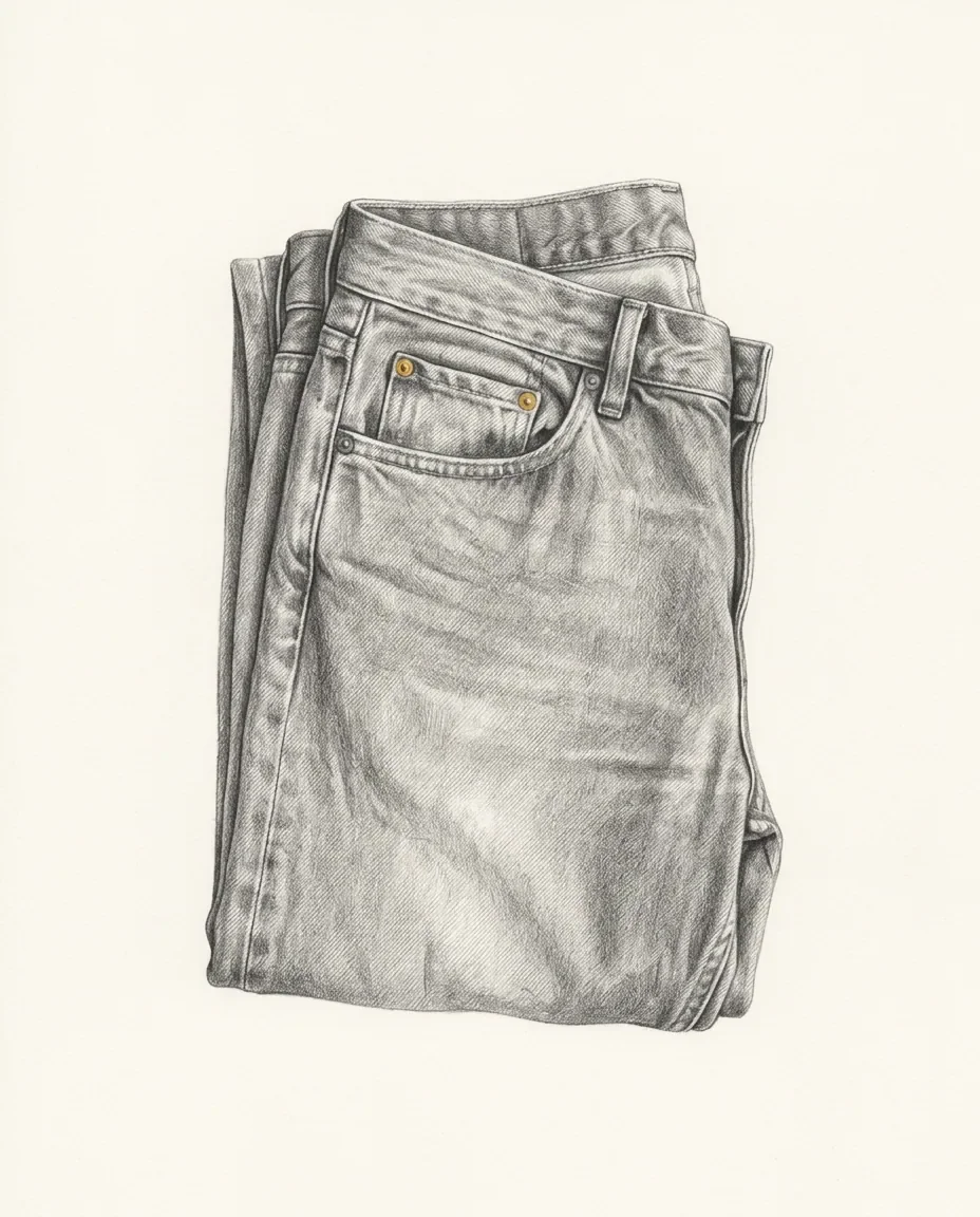Graphite artwork symbolising Denim Fetish