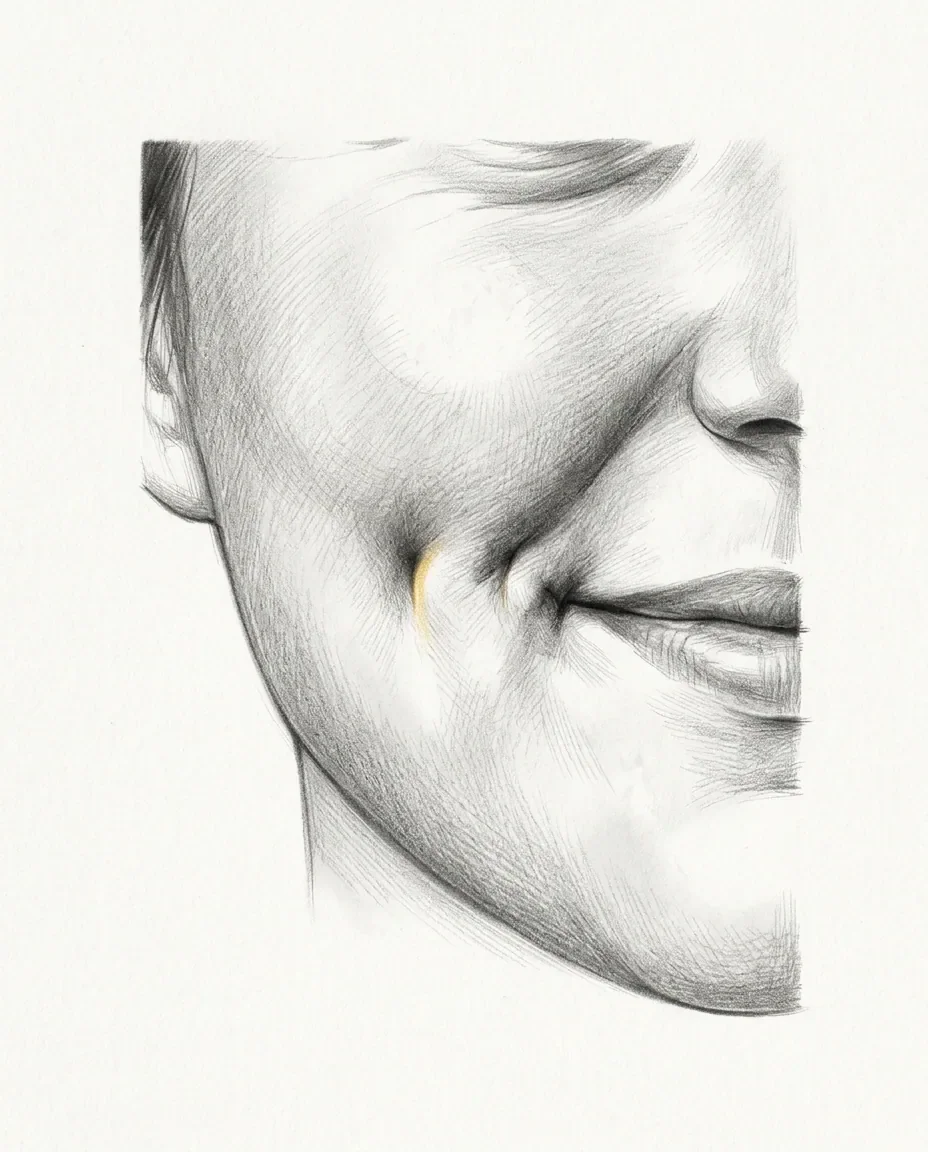 Graphite artwork symbolising Dimple Fetish