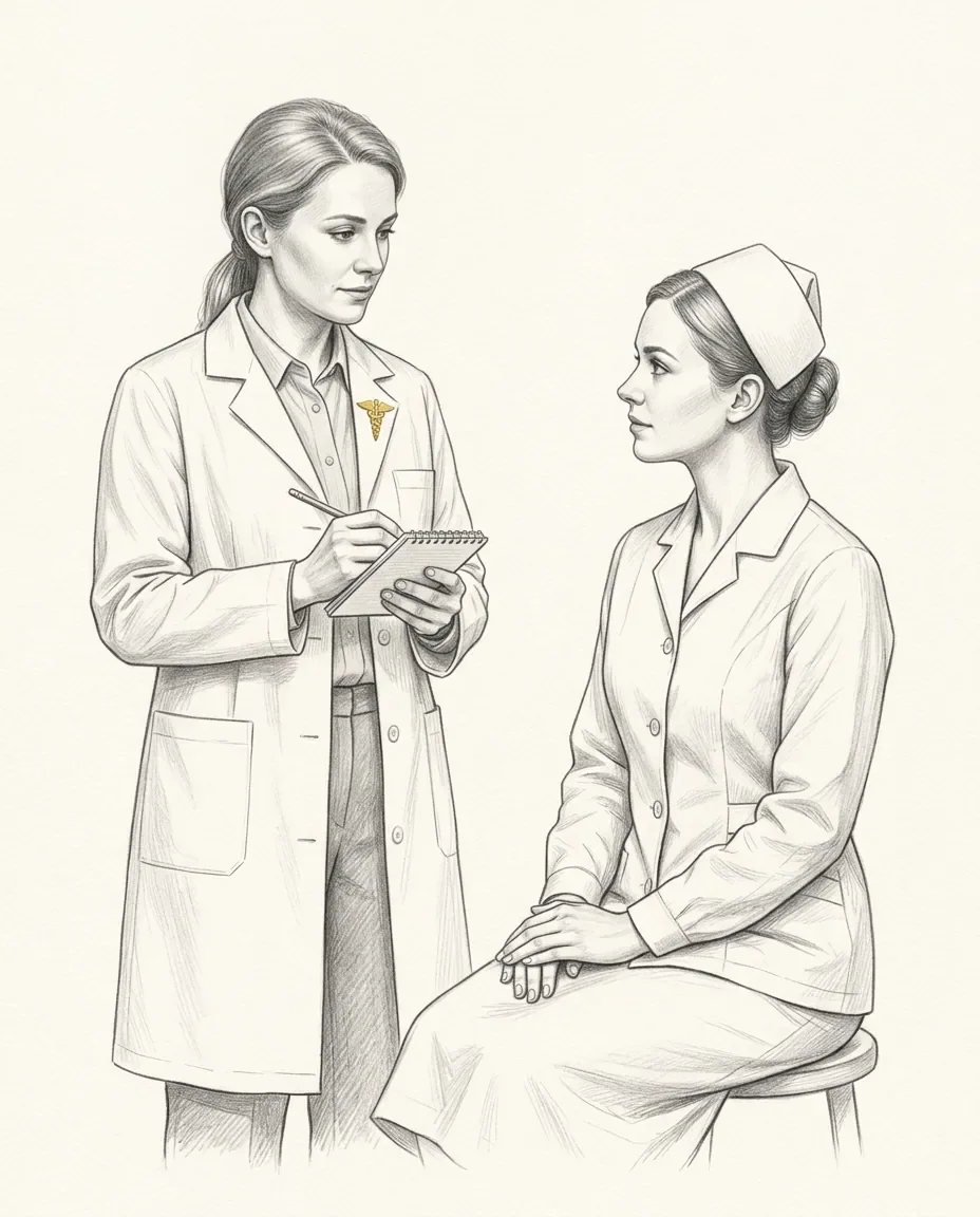 Graphite artwork symbolising Doctor/Nurse Role-Play