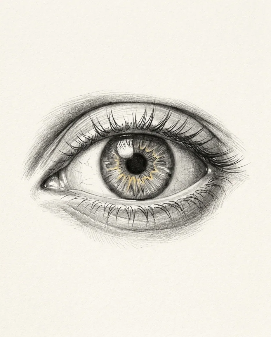 Graphite artwork symbolising Eye Fetish