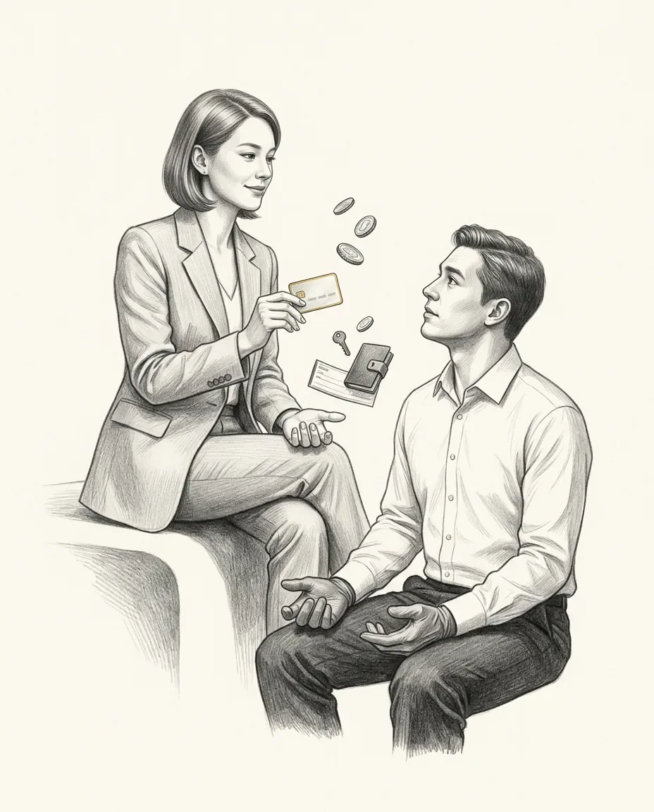 Graphite artwork symbolising Findom