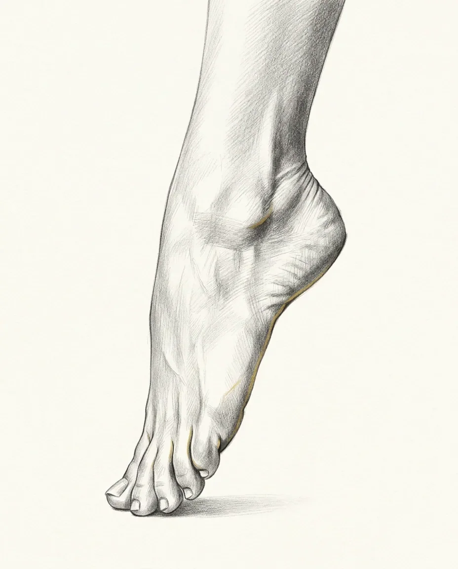 Graphite artwork symbolising Footjob