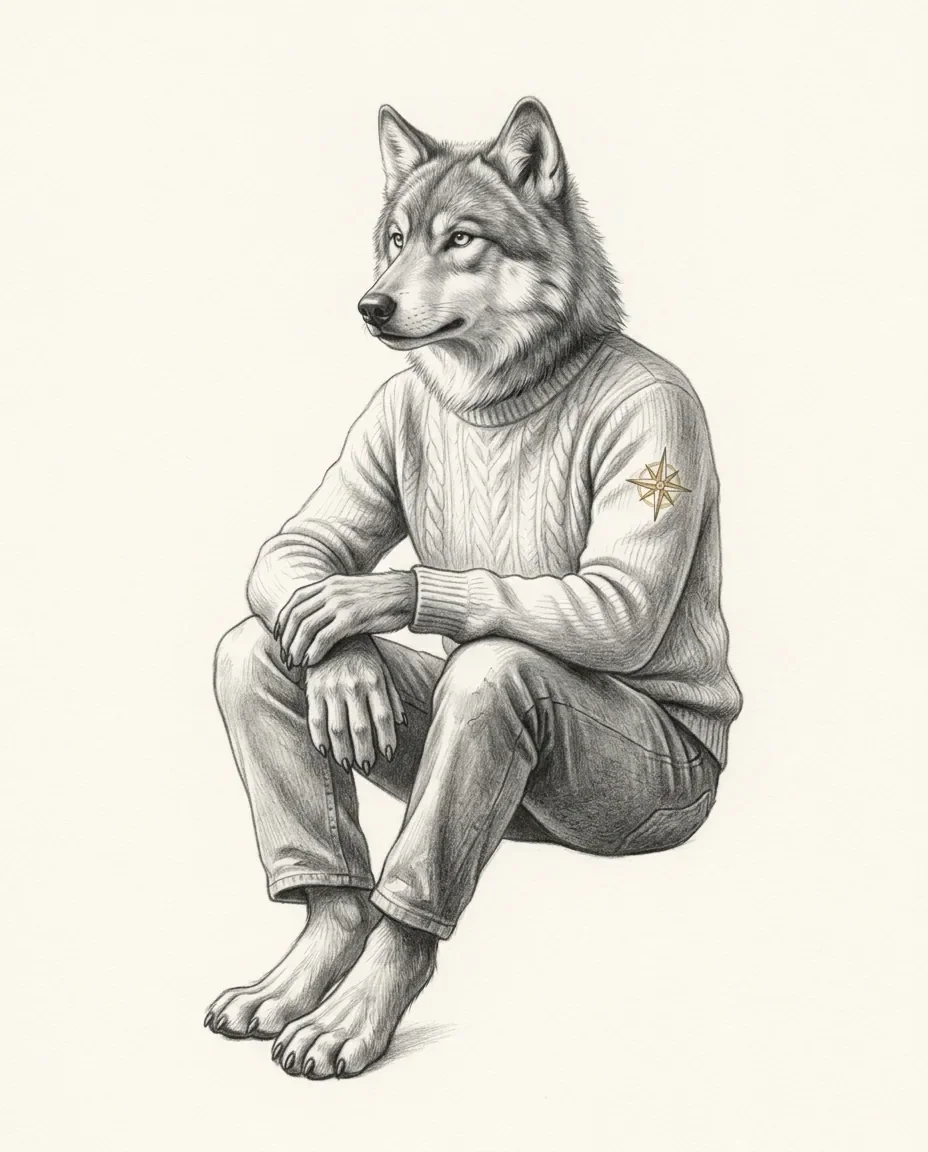 Graphite artwork symbolising Fursuiting