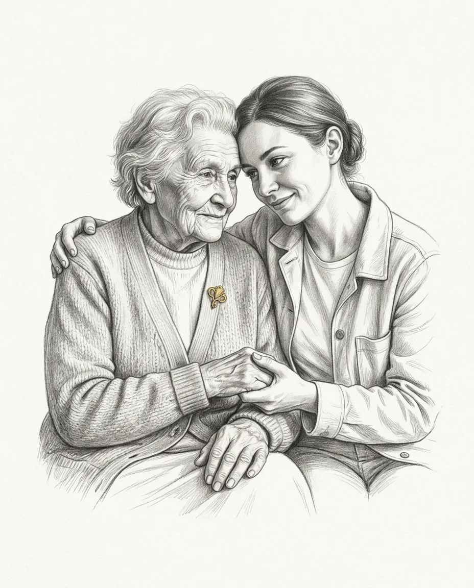 Graphite artwork symbolising Gerontophilia