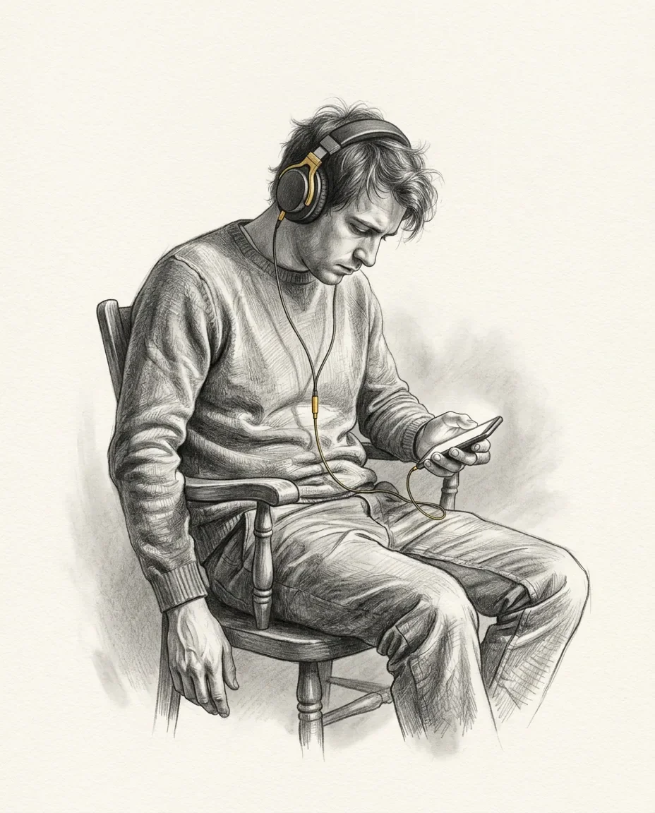 Graphite artwork symbolising Gooning