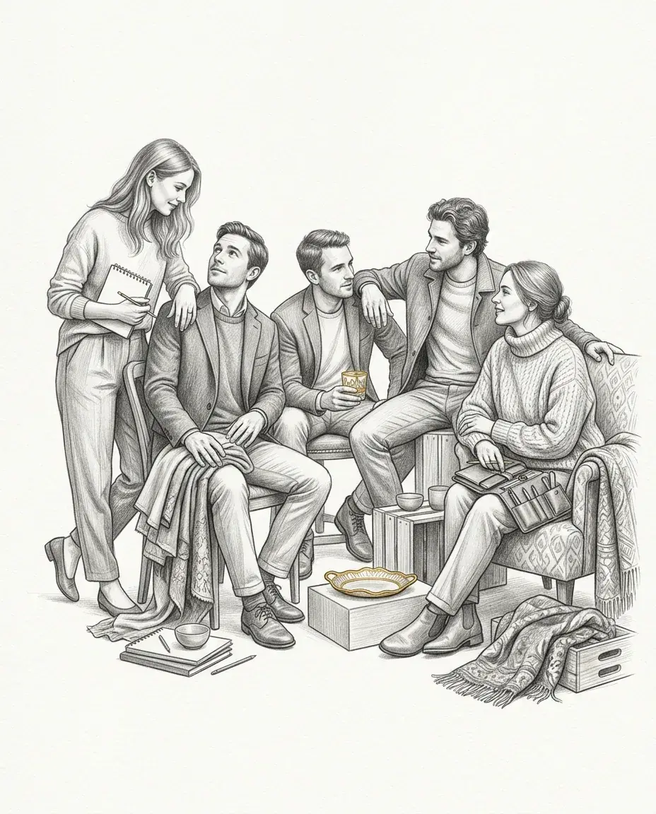 Graphite artwork symbolising Group Sex