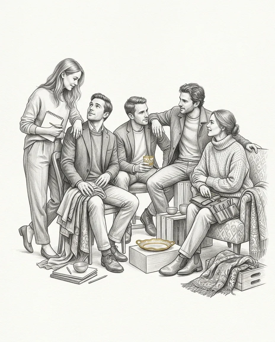 Graphite artwork symbolising Group Sex