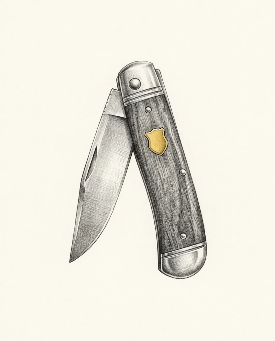 Graphite artwork symbolising Knife Collecting