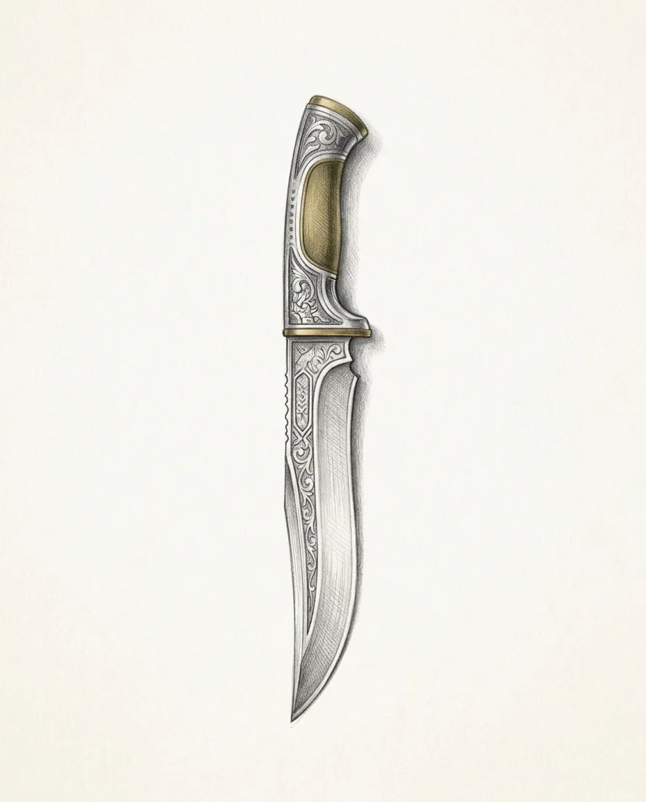 Graphite artwork symbolising Knife Play