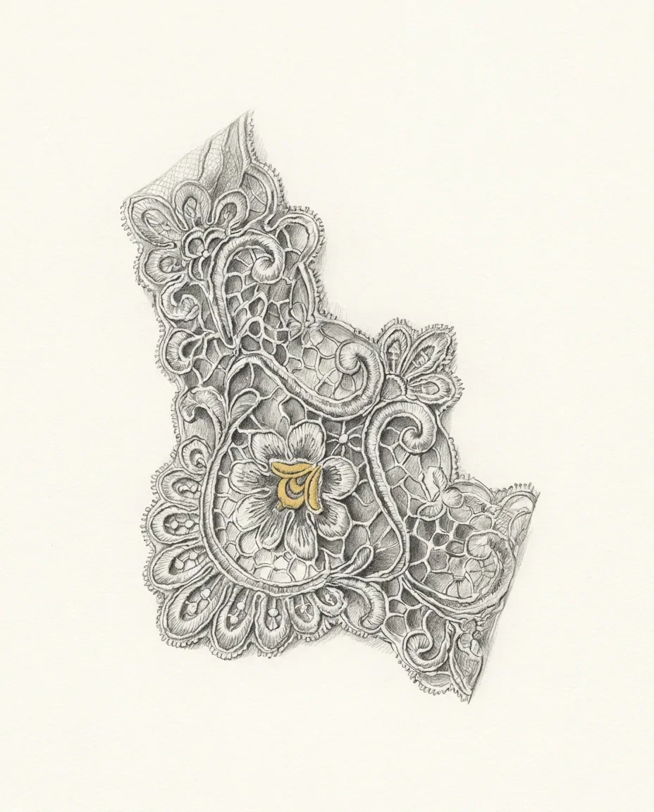 Graphite artwork symbolising Lace Fetish