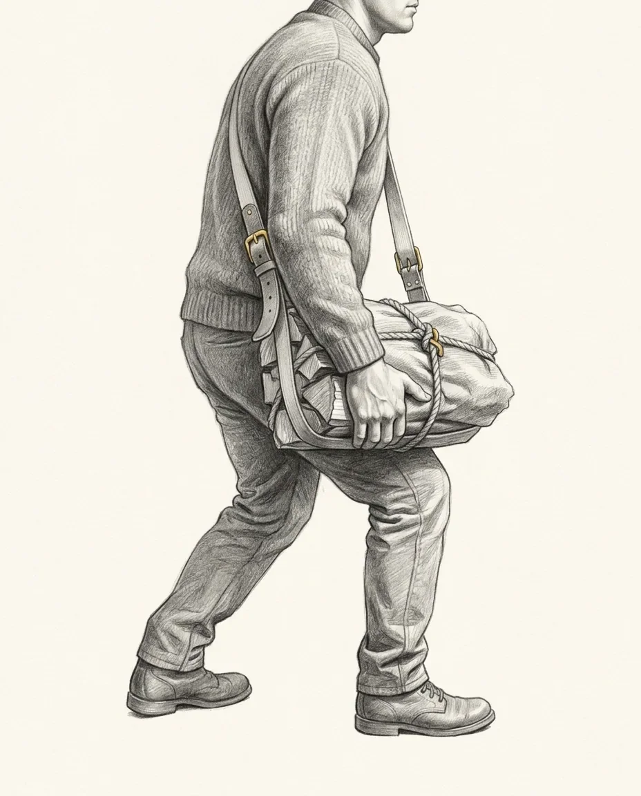 Graphite artwork symbolising Lift and Carry (L&C)
