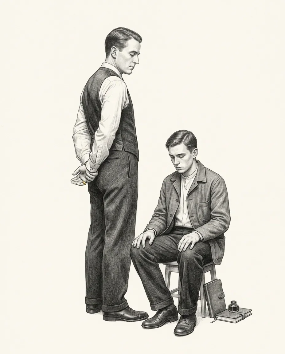 Graphite artwork symbolising Master/Slave Dynamic