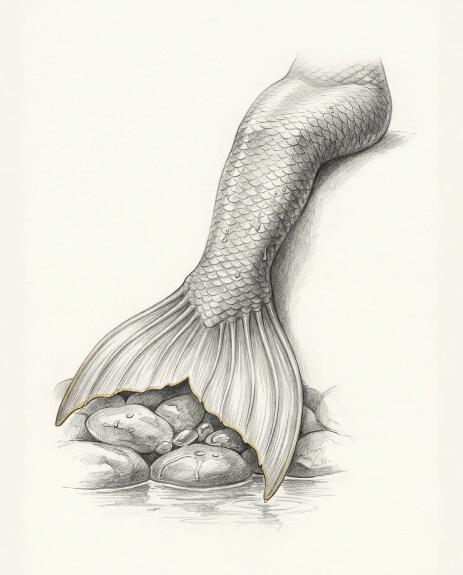 Graphite artwork symbolising Mermaid Fetish