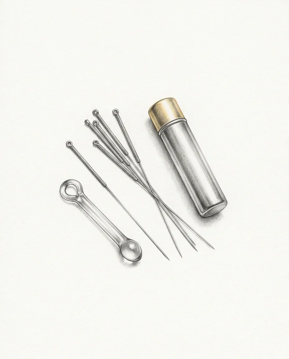 Graphite artwork symbolising Needle Play