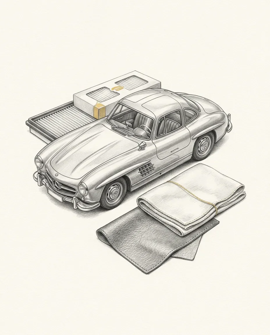 Graphite artwork symbolising New Car Smell