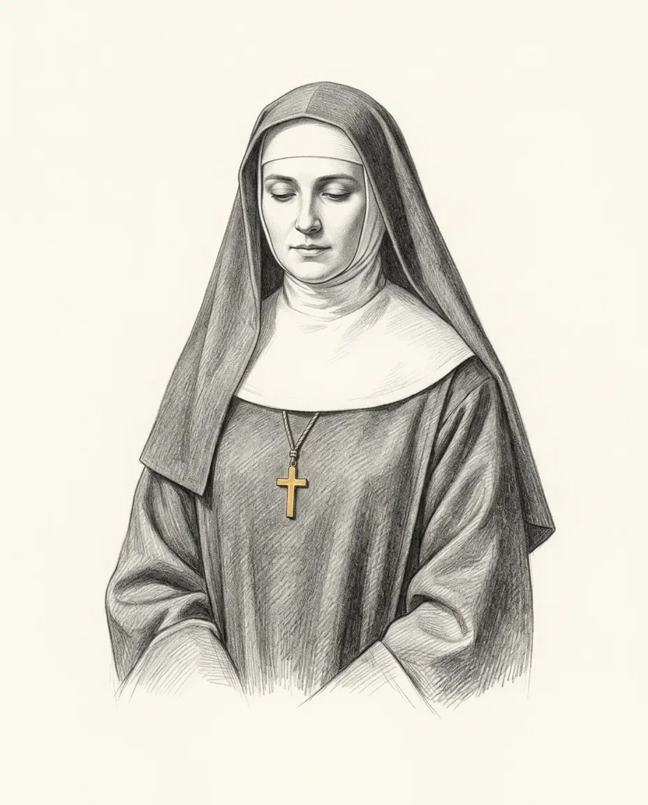 Graphite artwork symbolising Nun Fetish