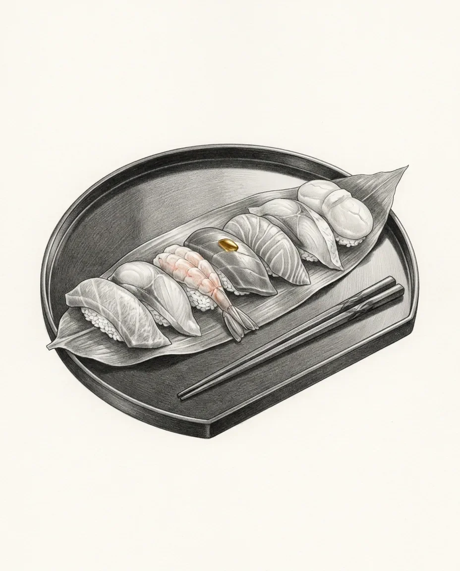 Graphite artwork symbolising Nyotaimori